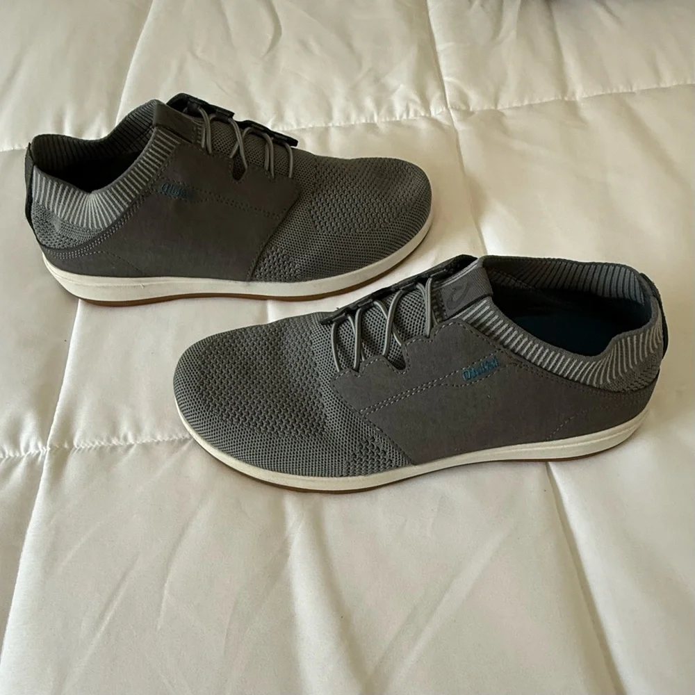 OluKai Makia Ulana Kai Gray Knit Casual Sneakers Men’s Size 9